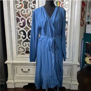Loft Plus Denim Wrap Dress - 18